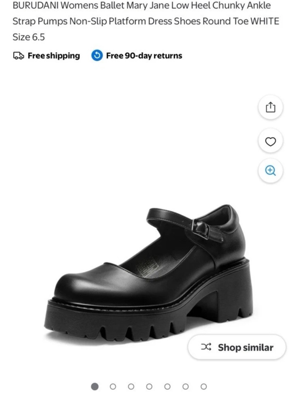 BURUDANI Womens Ballet Mary Jane Platform Shoes Size 6.5 New - Picture 9 of 9